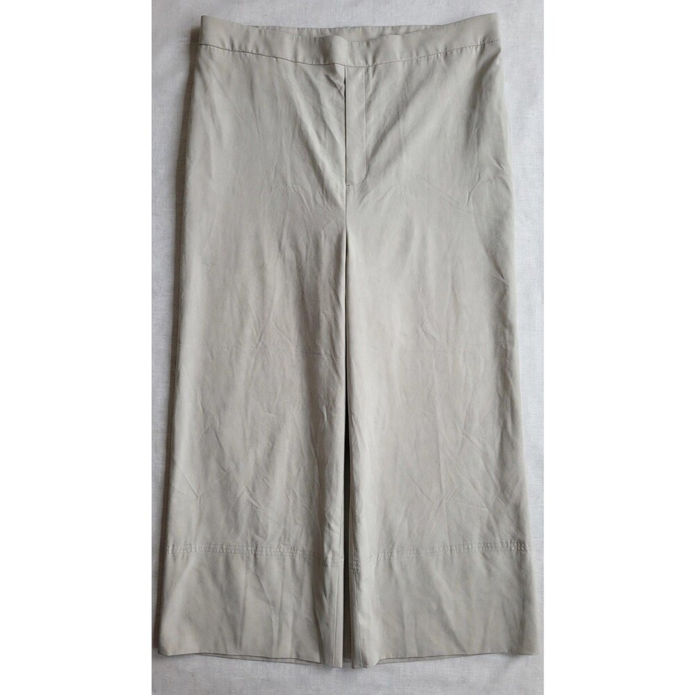 NWT Banana Republic XL Wide-Leg High-Rise Cropped Pants Beige Smocked Waistband